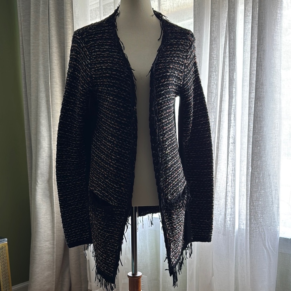 Simply Vera Vera Wang Black and Brown Cardigan
